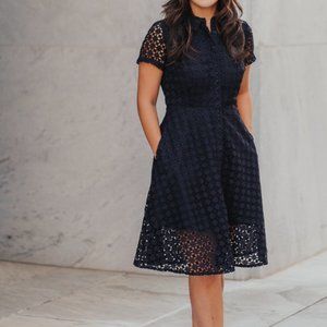Ann Taylor | Eyelet Flare Shirtdress (US 2)